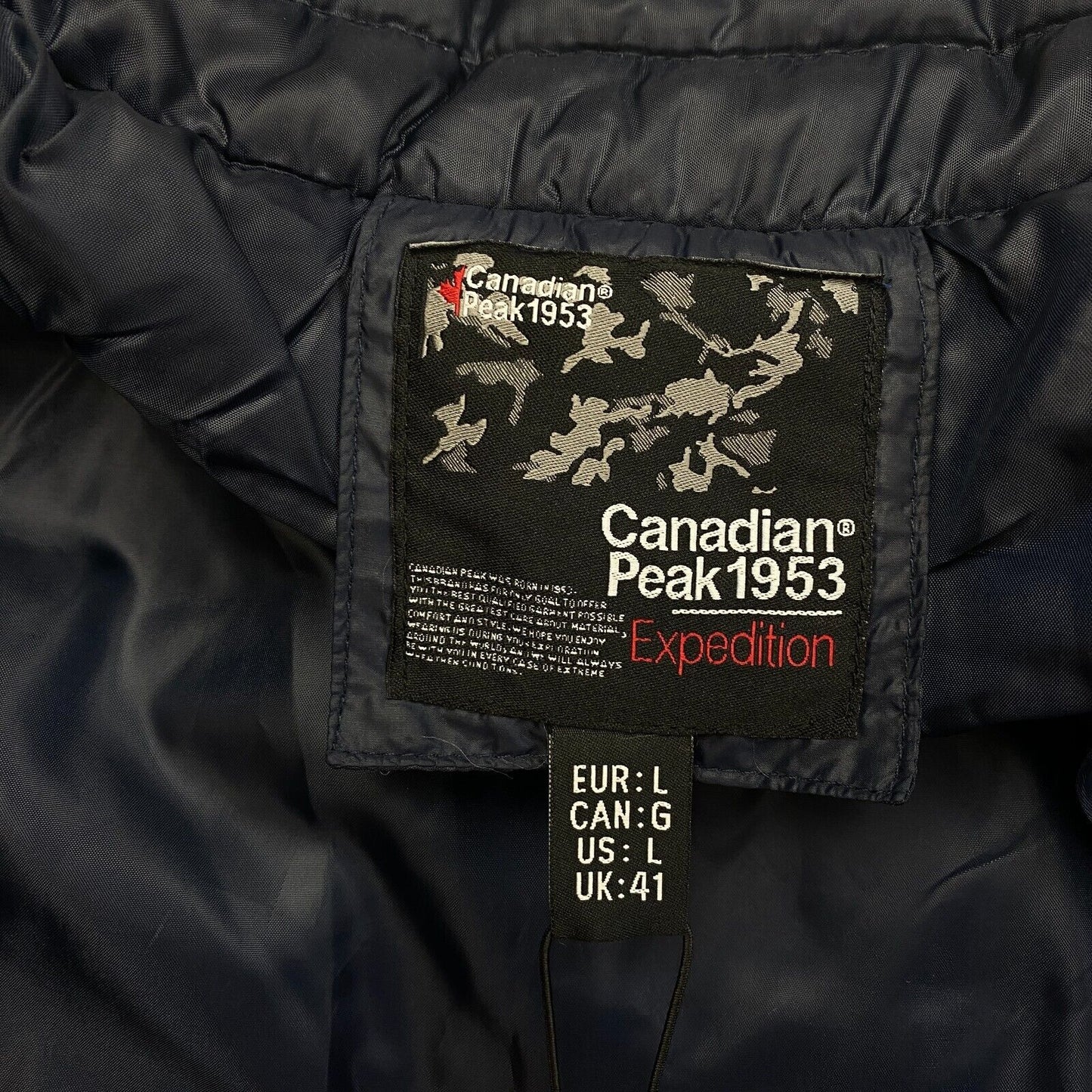 Canadian Peak Men Navy Blue Padded Jacket Coat Size L