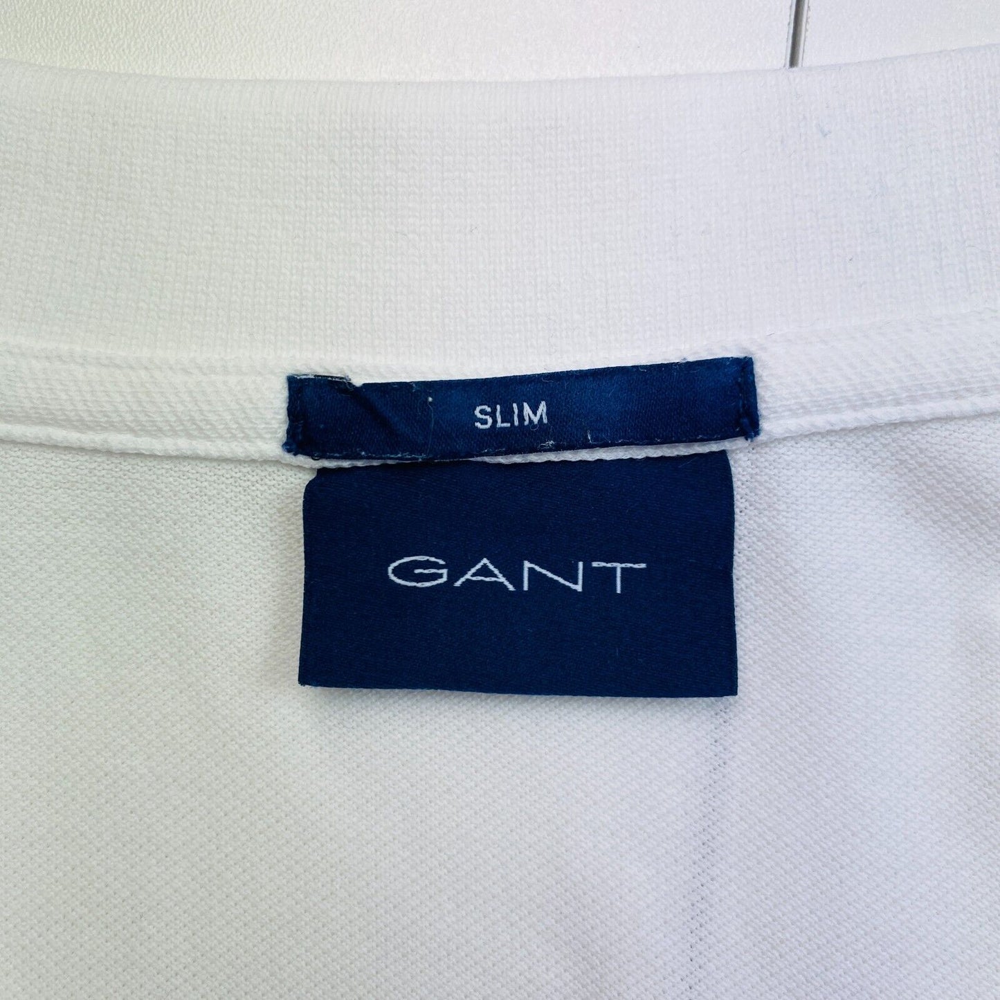 GANT White Original Slim Fit Pique Rugger Polo Shirt Size XS