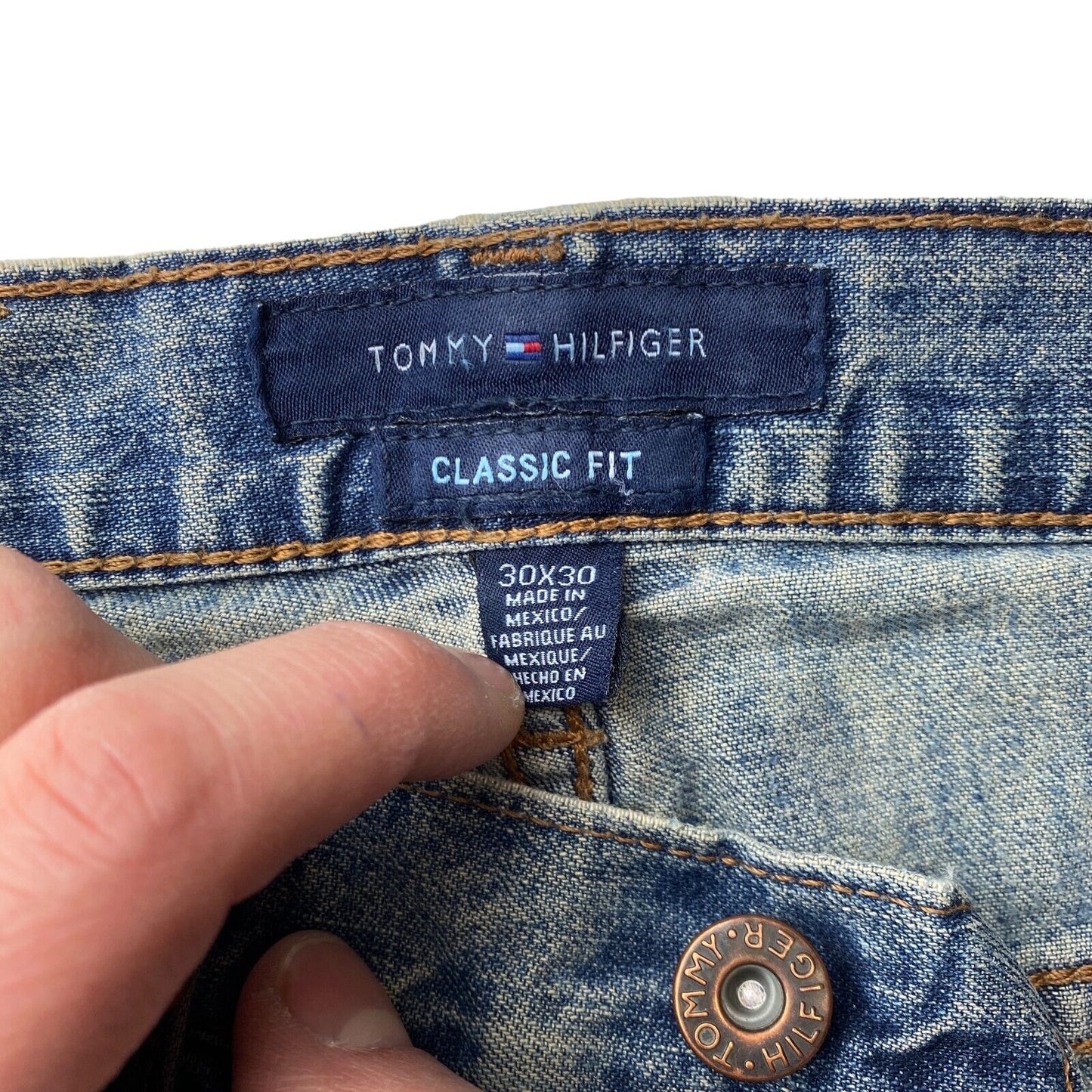 Tommy Hilfiger Blue Classic Regular Straight Fit Jeans W30 L30