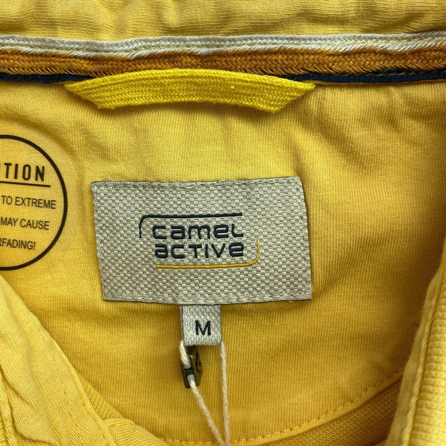 Camel Active Yellow Logo Pique Polo Shirt Size M