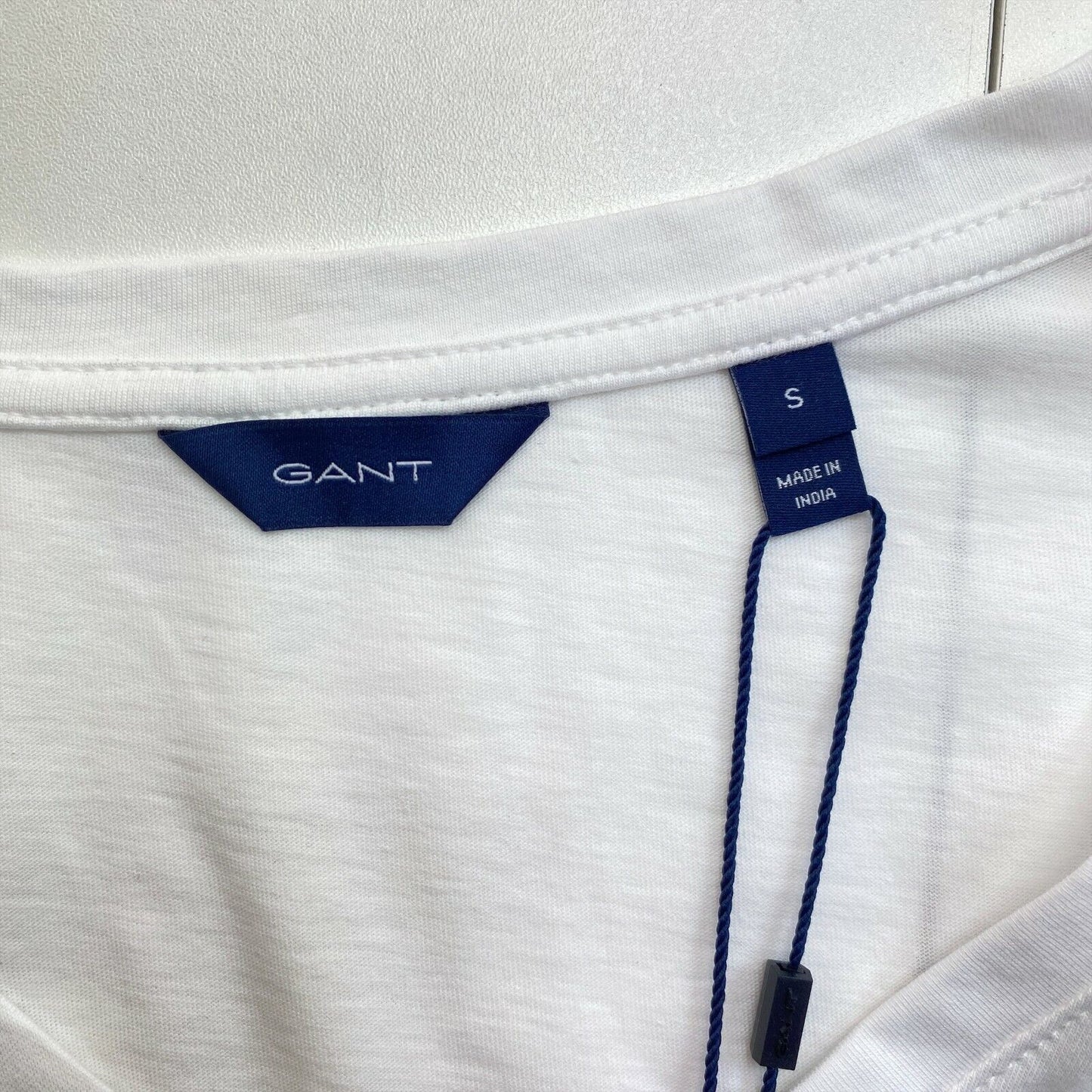 GANT White Original V Neck Top T Shirt Size S