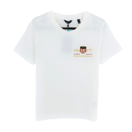 GANT White Archive Shield SS Crew Neck T Shirt Size S