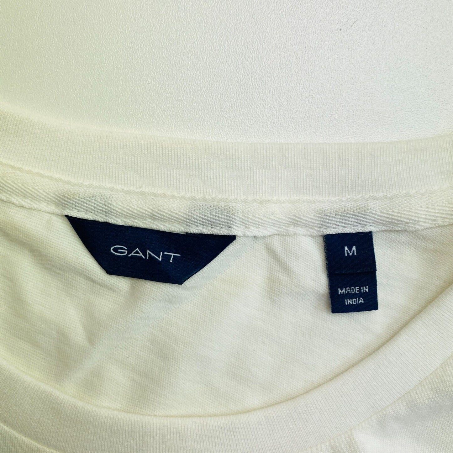 GANT White Arch Logo Crew Neck T Shirt Size M