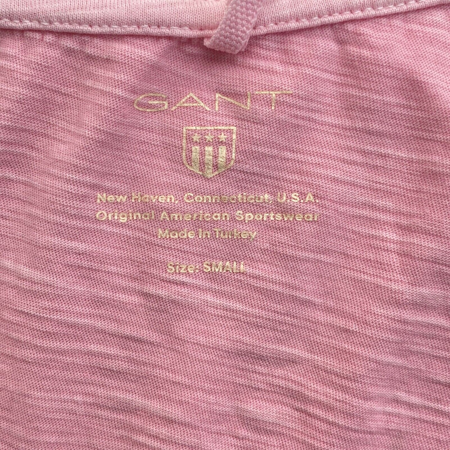 GANT Pink Sun Bleached V Neck T Shirt Top Size S