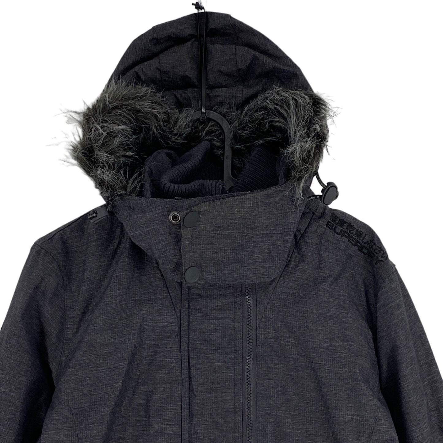 SUPERDRY THE WINDATTACKER Dark Grey Hooded Jacket Coat Size M