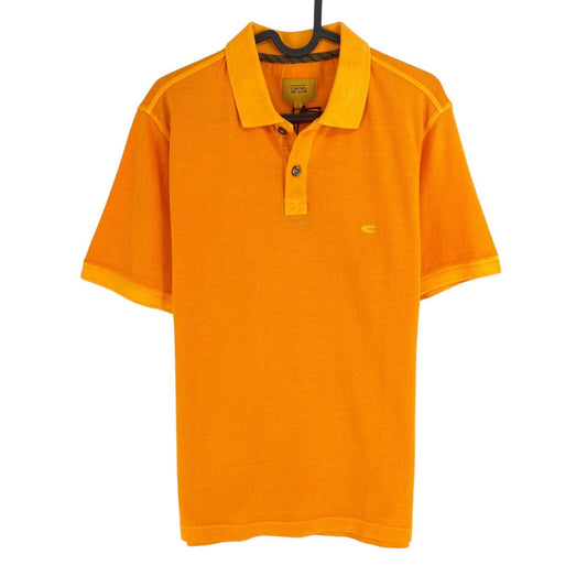 Camel Active Men Orange Garment Dyed Short Sleeves Pique Polo Shirt Size M