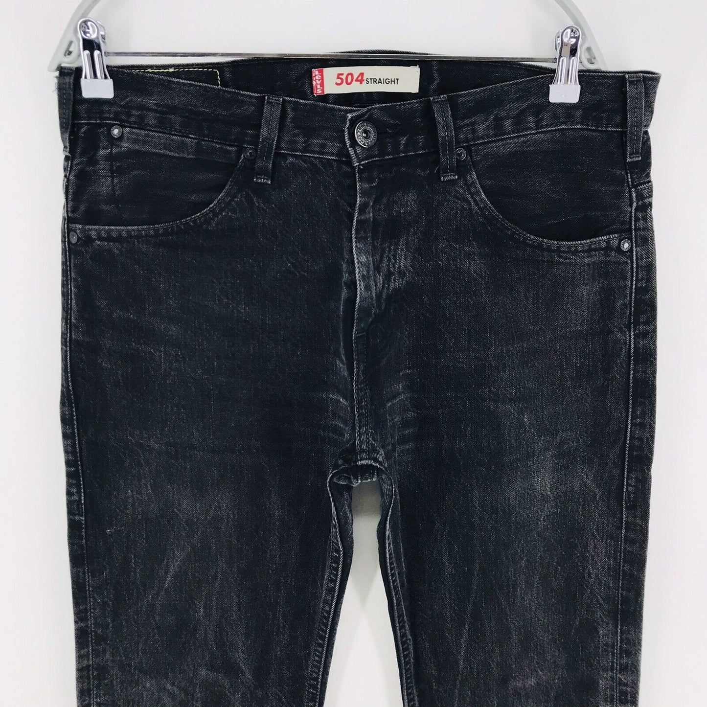 Vintage Levi's 504 Dark Grey Regular Straight Fit Jeans Size W32 L32