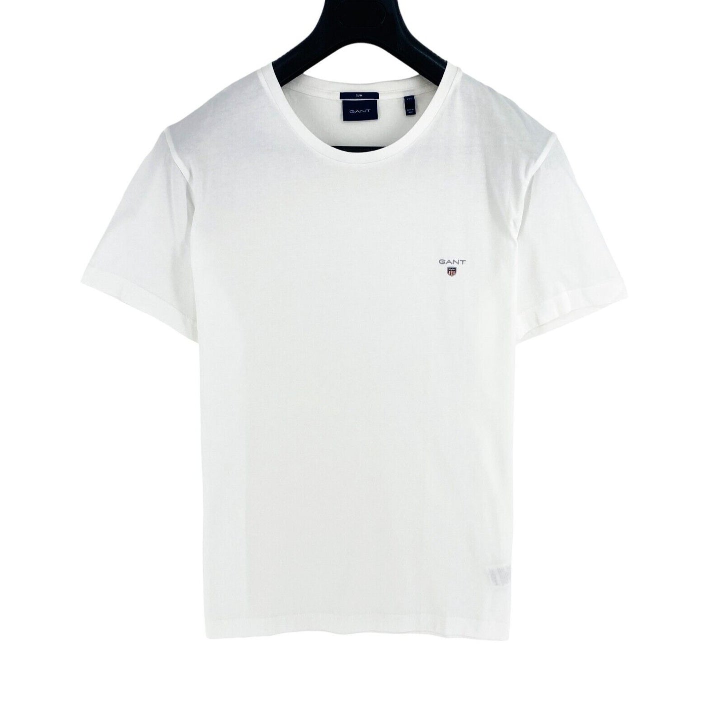 GANT Men White Original Slim Fit Crew Neck Short Sleeve T Shirt Size 2XL XXL