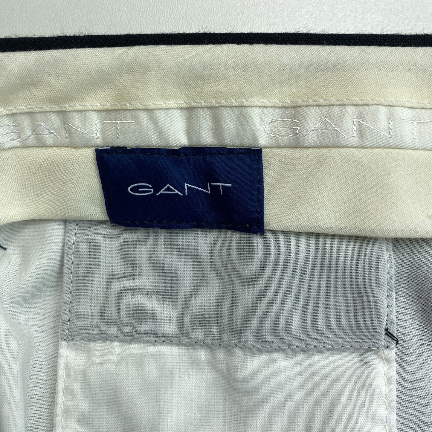 GANT Bleu Marine Stretch Lin Slim Fit Costume Pantalon Pantalon Taille EU 58 UK/US 48