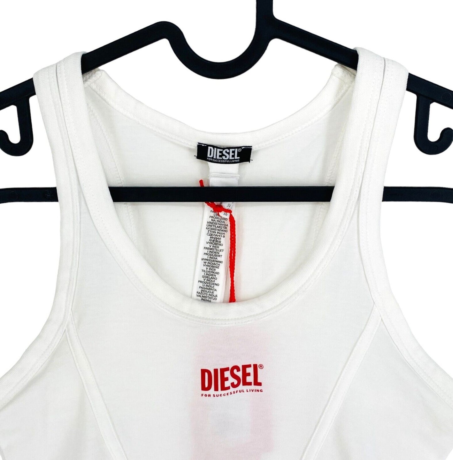 DIESEL Women White UFTK-ALINKA Cropped Tank Top Size XS