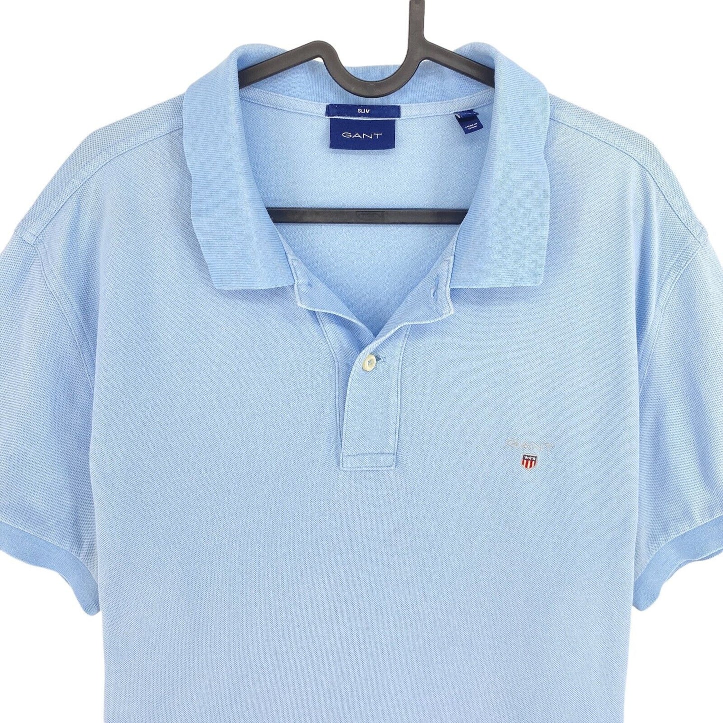 GANT Light Blue Original Slim Pique Rugger Polo Shirt Size XL