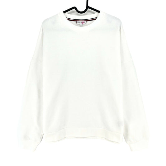 TOMMY HILFIGER White Crew Neck Sweatshirt Jumper Size S