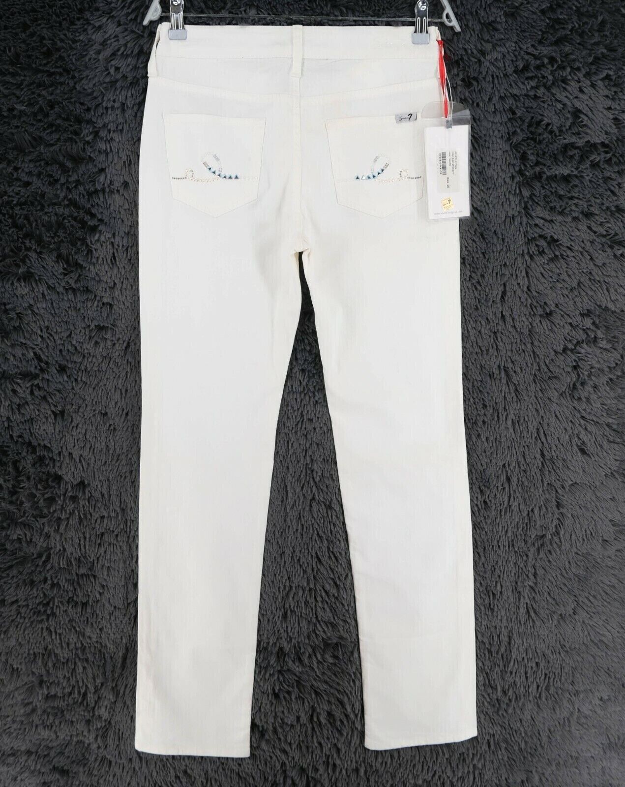 RRP €208 Seven7 White High Rise Regular Straight Fit Jeans Size W29