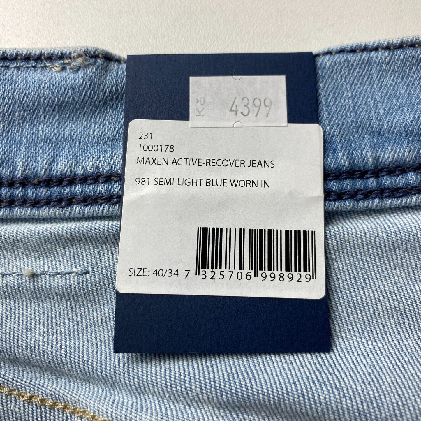 GANT MAXEN Mens Blue Stretch Low Rise Extra Slim Fit Jeans W40 L34