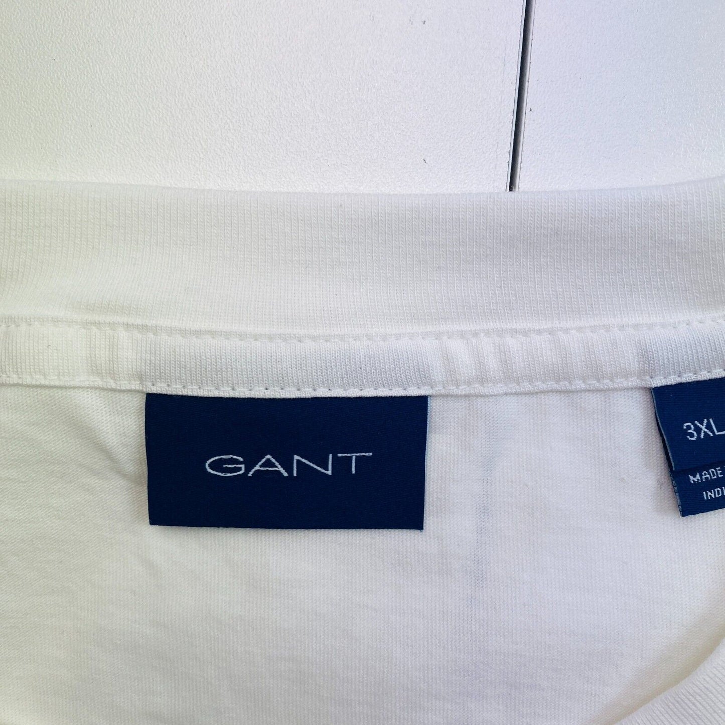 GANT Men White Tonal Archive Shield Crew Neck Short Sleeves T Shirt Size 3XL