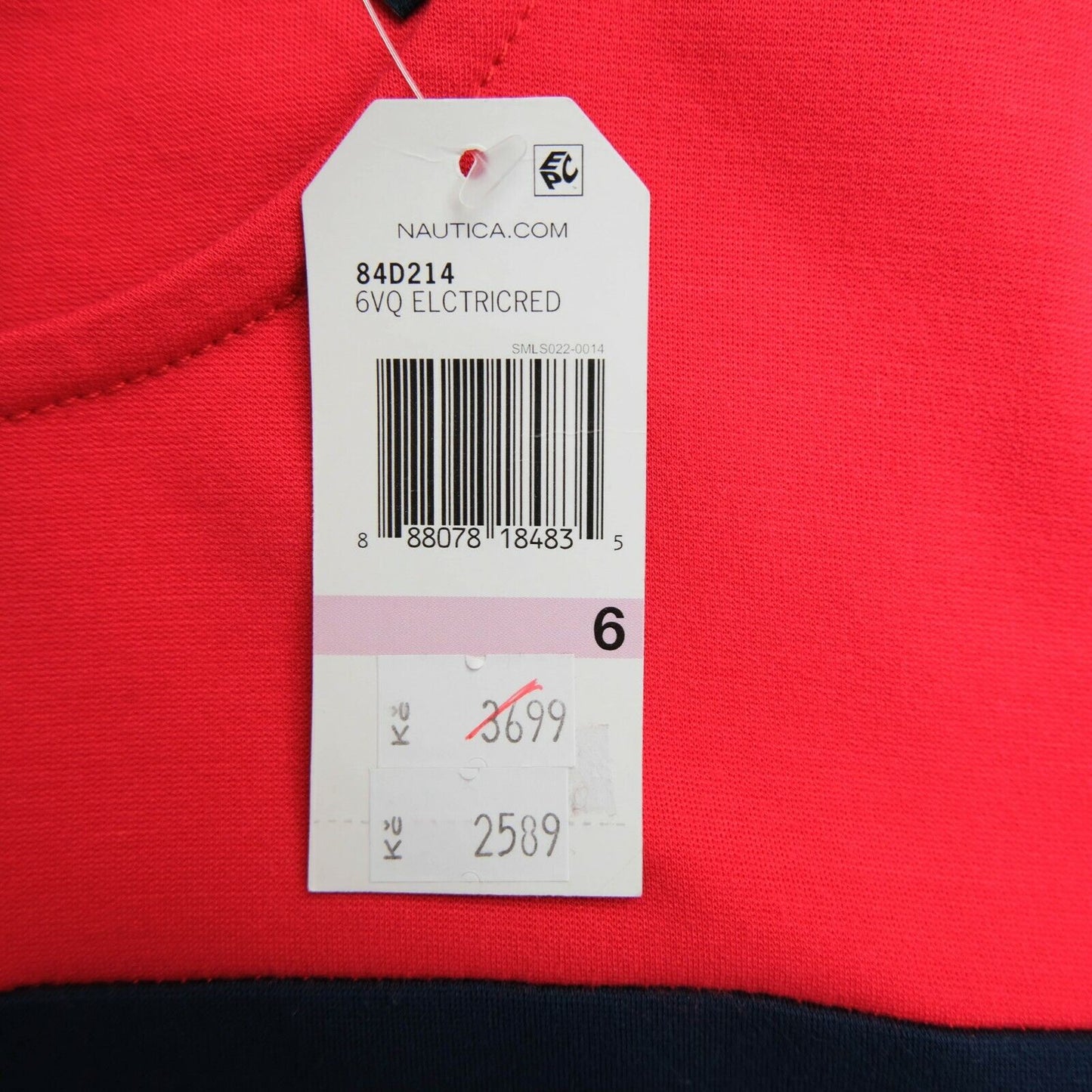 Nautica Robe à col rond rayé rouge Taille 6 / S