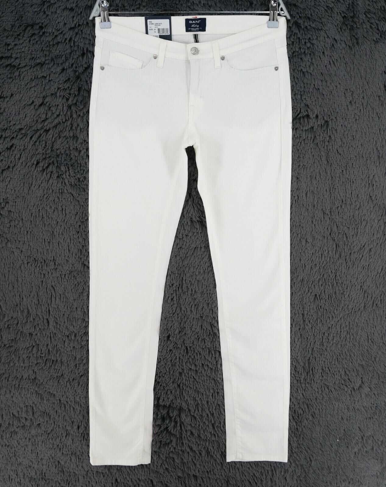 GANT AUDREY Women White Slim Tapered Fit Jeans Size W29 L34