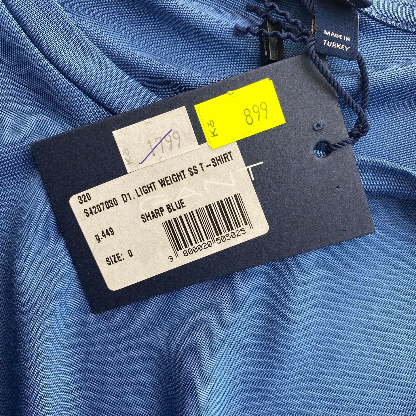 GANT, Blau, leichtes T-Shirt mit Rundhalsausschnitt, Größe S