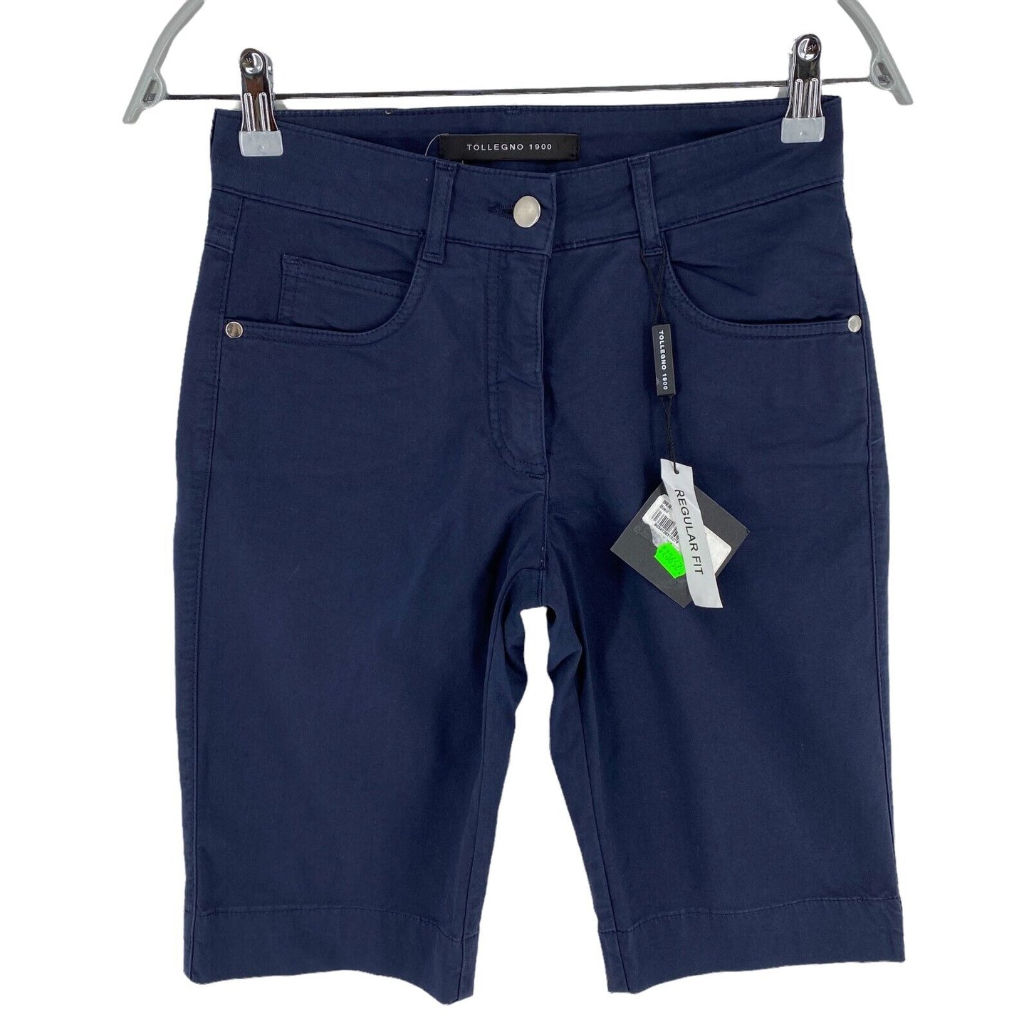 TOLLEGNO 1900 Marineblaue Bermuda-Shorts „Vita Bassa“ Größe W26