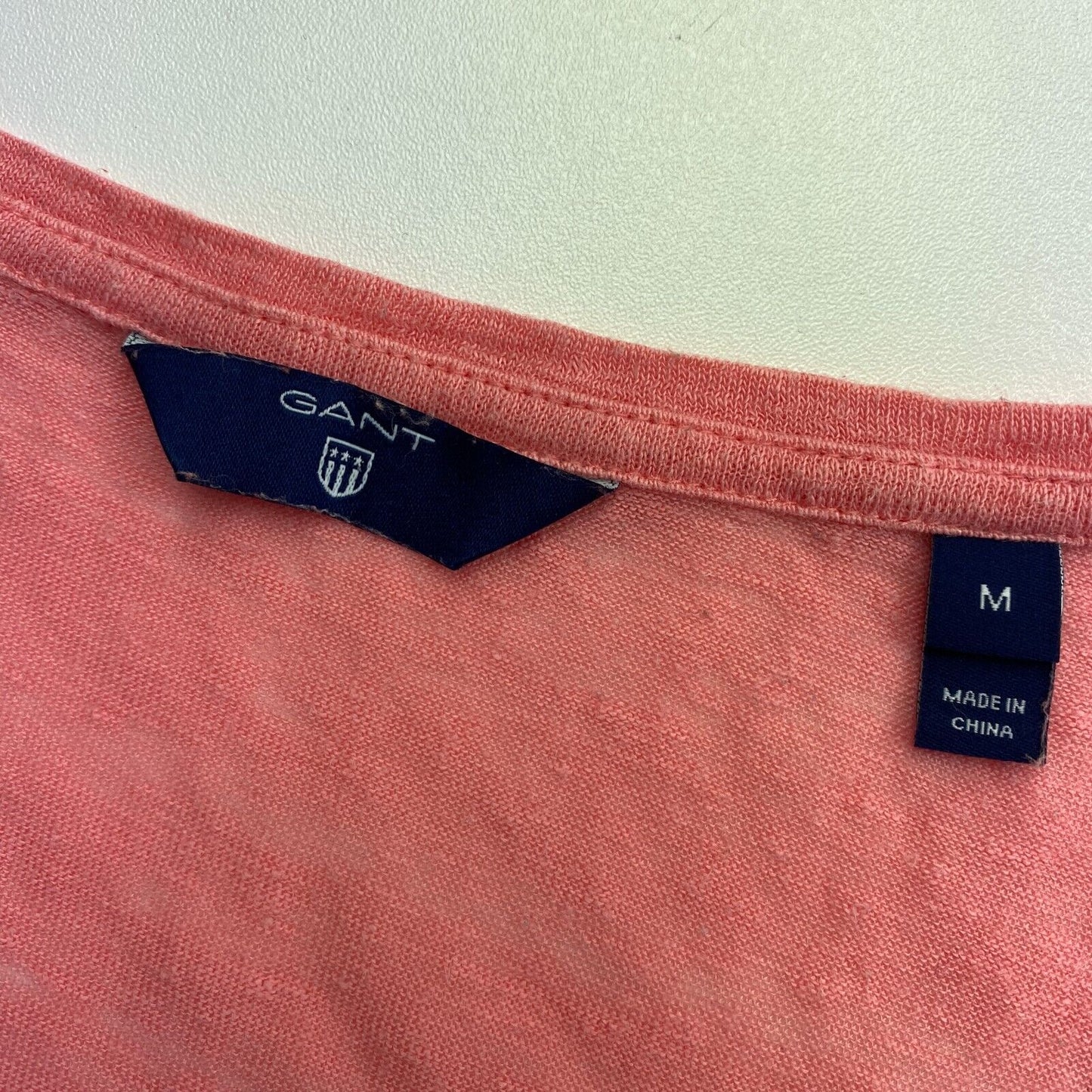 GANT T-shirt à encolure dégagée en lin rose Taille M