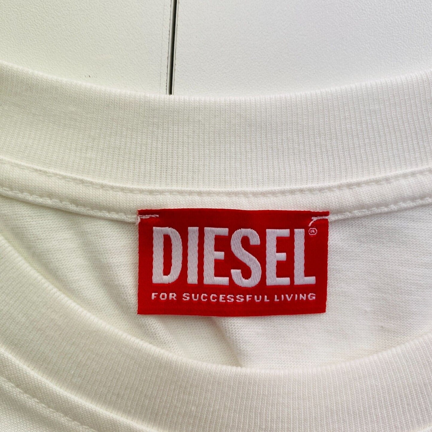 DIESEL Women White T_REG_IND Crew Neck T Shirt Size XS