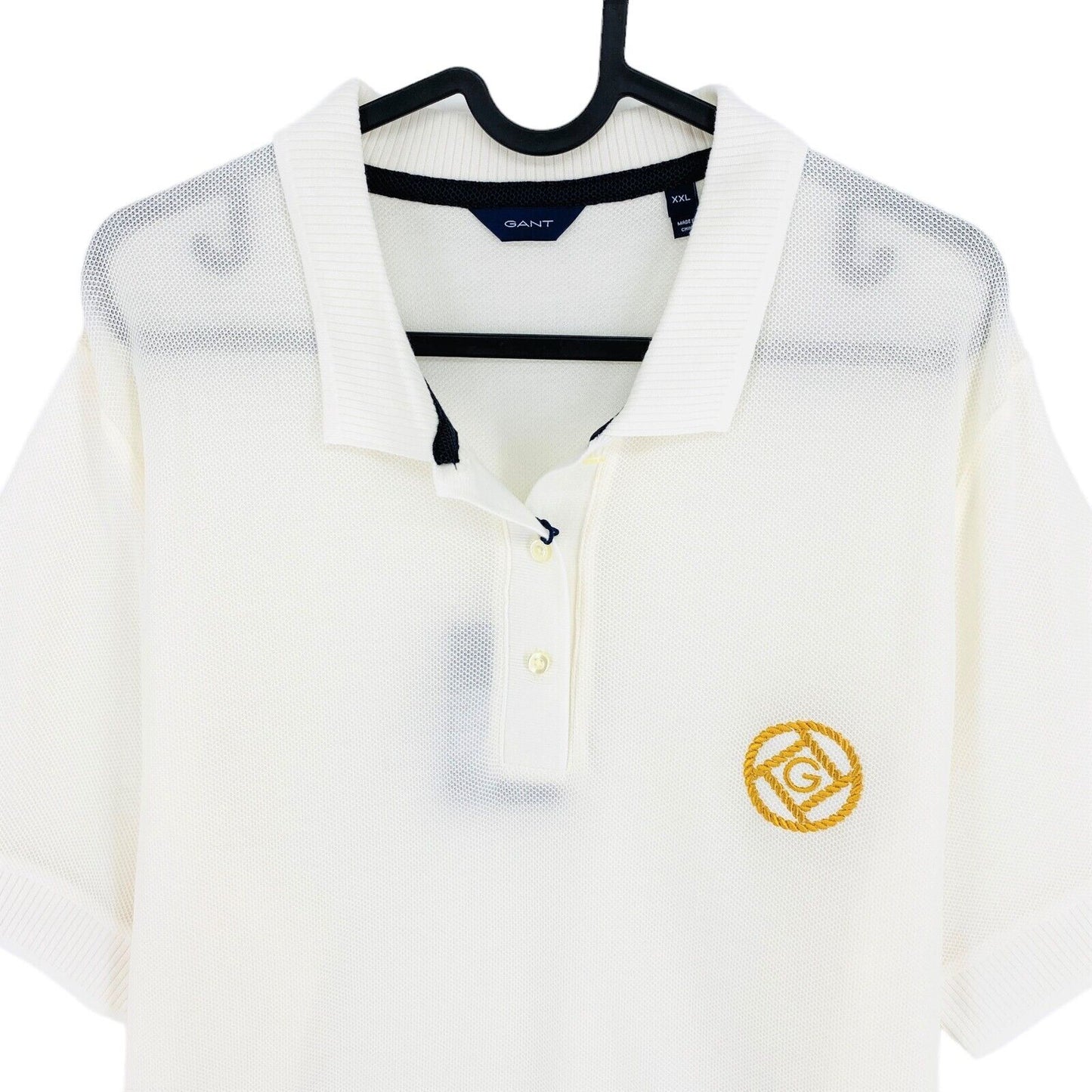 GANT White Rope Icon Pique Polo Shirt Size 2XL XXL