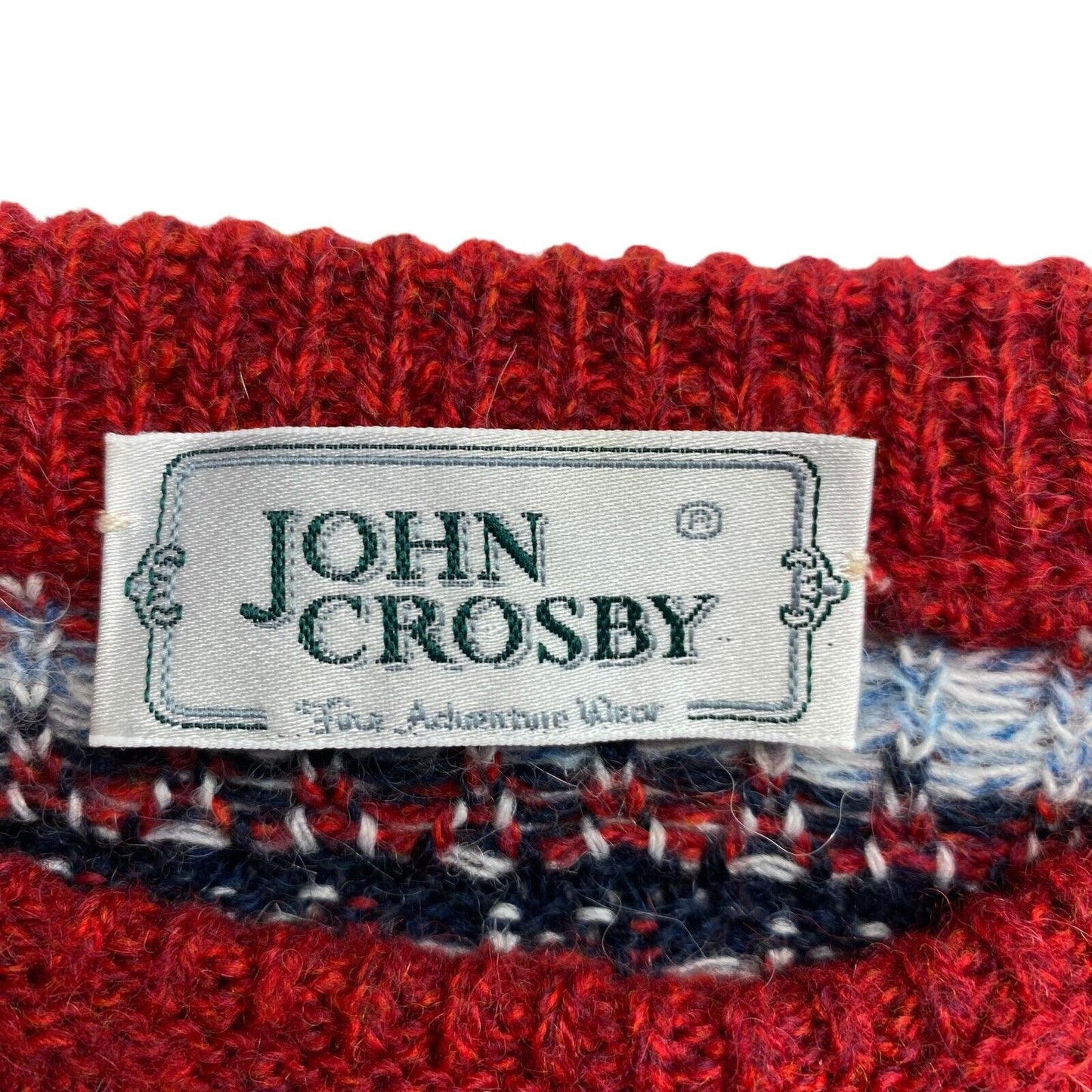 Cosby Vintage Retro 90s John Crosby Red Sweater Pullover Size EU 52 UK/US 42