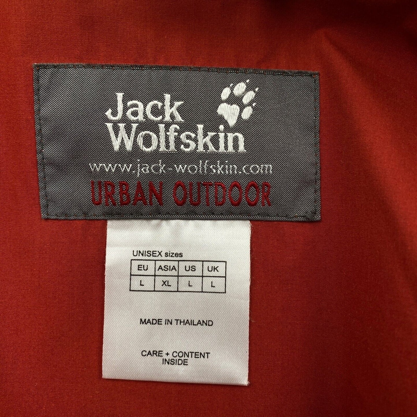 Jack Wolfskin Orange Cotton Blend Hooded Jacket Coat Size L