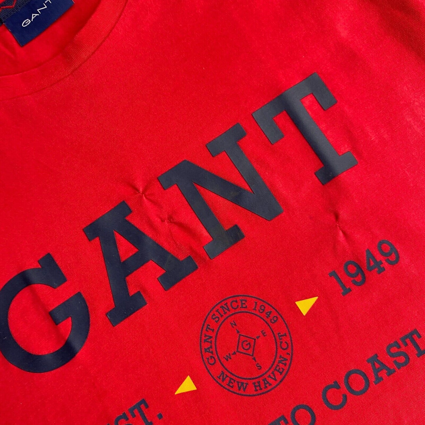 GANT T-Shirt mit Rundhalsausschnitt, nautisch, Rot, Größe M