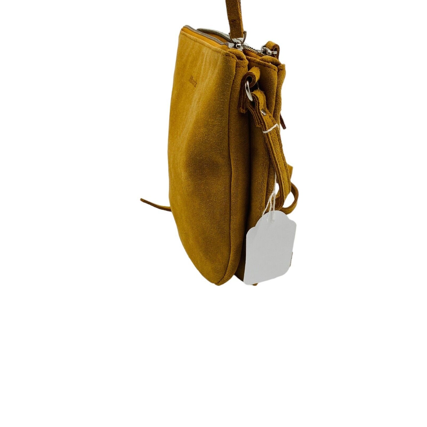 MAZARIN Dark Yellow Suede Leather Handbag Shoulder Bag Crossbody Bag