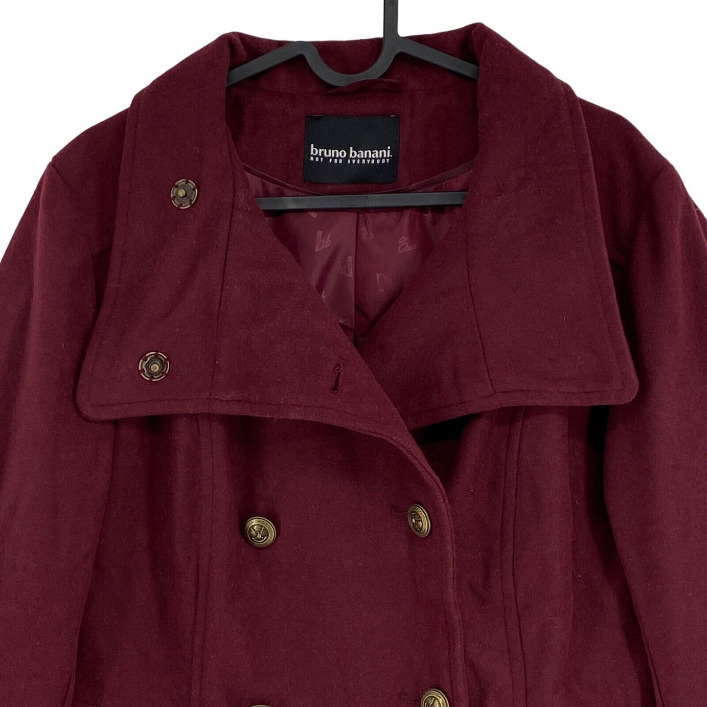 BRUNO BANANI Burgundy Red Wool Blend Over Coat Jacket Size EU 40 UK 14 US 10