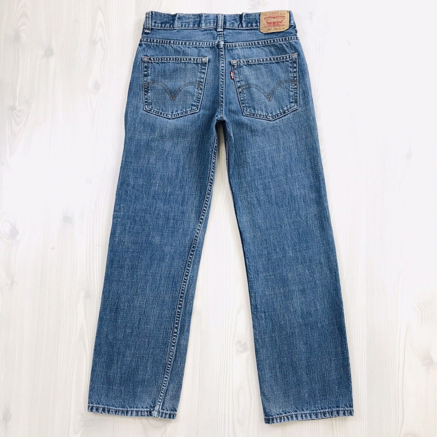 Vintage Levi's 550 Boys Blue Relaxed Straight Fit Jeans 18 Reg / W29 L29