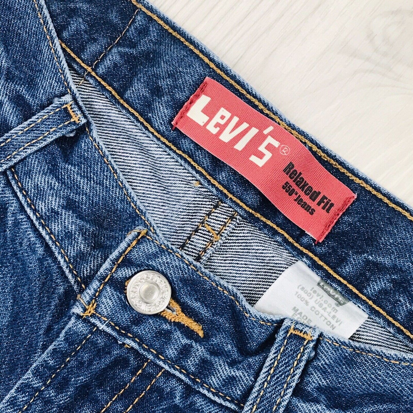 Vintage Levi's 550 Boys Blue Relaxed Straight Fit Jeans 8 H / W28 L23