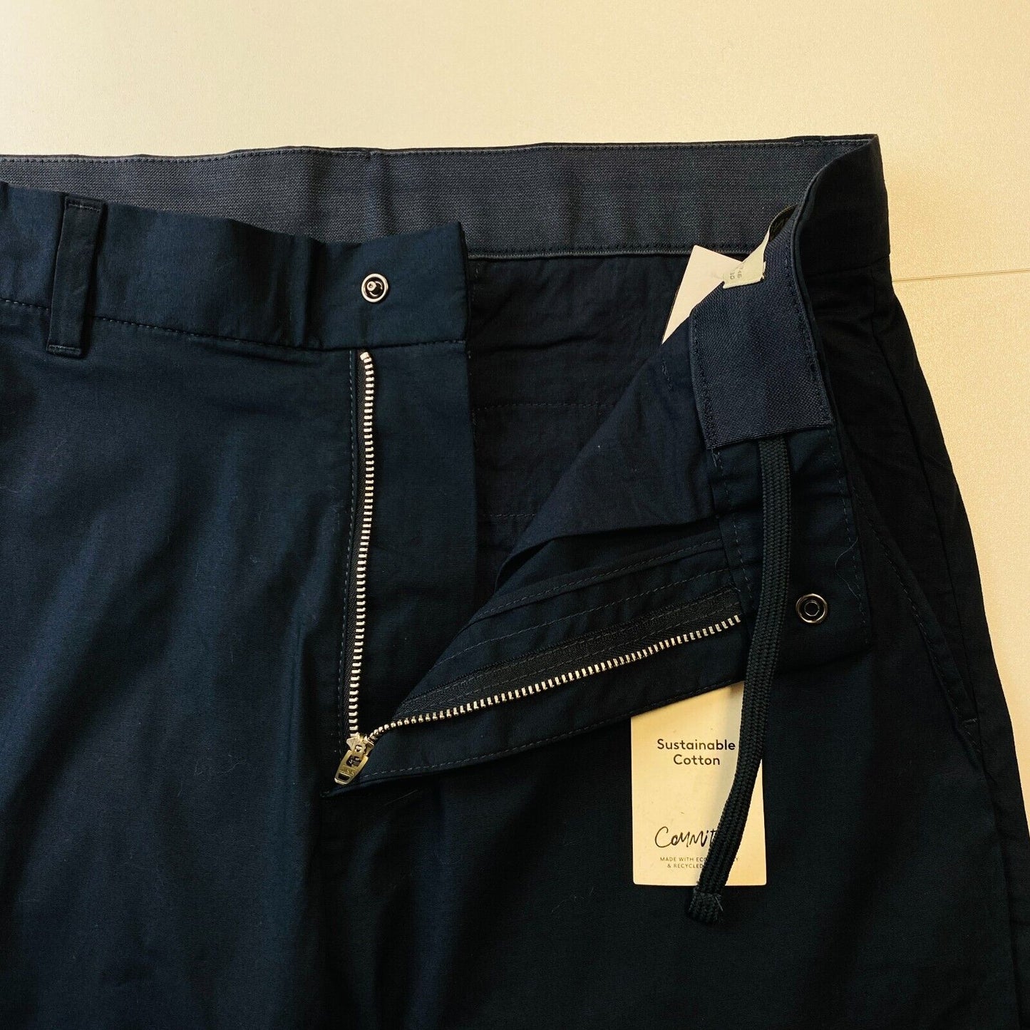 MANGO Mens Dark Blue Regular Tapered Fit Dress Trousers Size EUR 40 W30