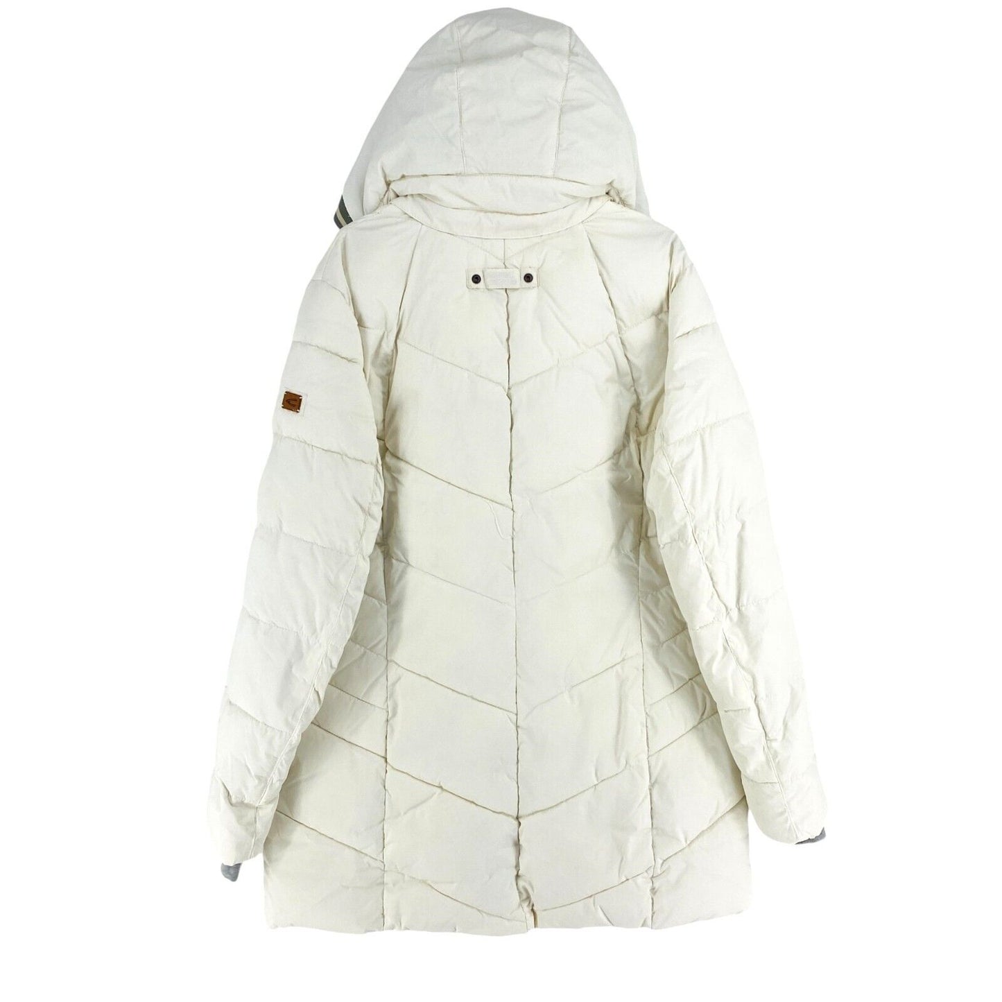 CAMEL ACTIVE Women White Hooded Parka Jacket Coat Size EU 42 UK 14 US 12