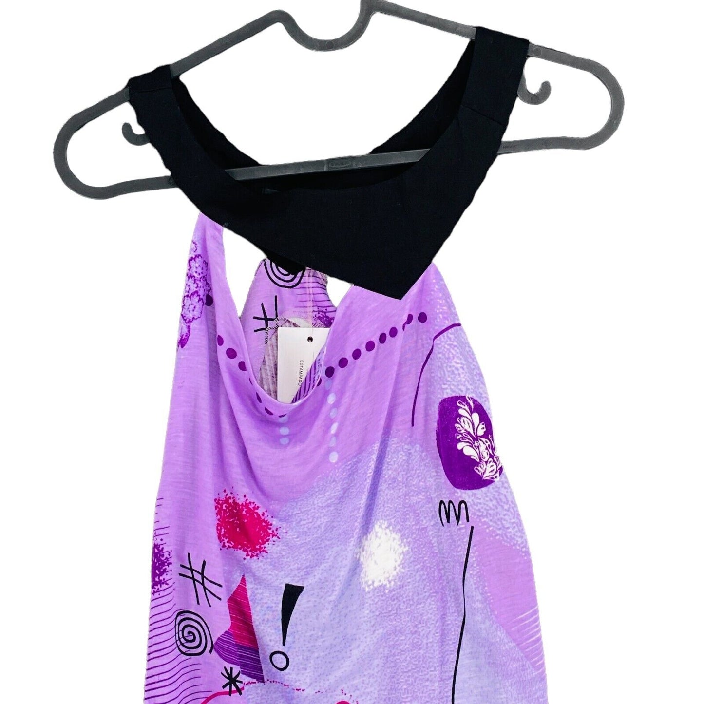 RRP 100 € Paramita Géométrique Violet 100% Coton Haut sans manches Blouse Taille M