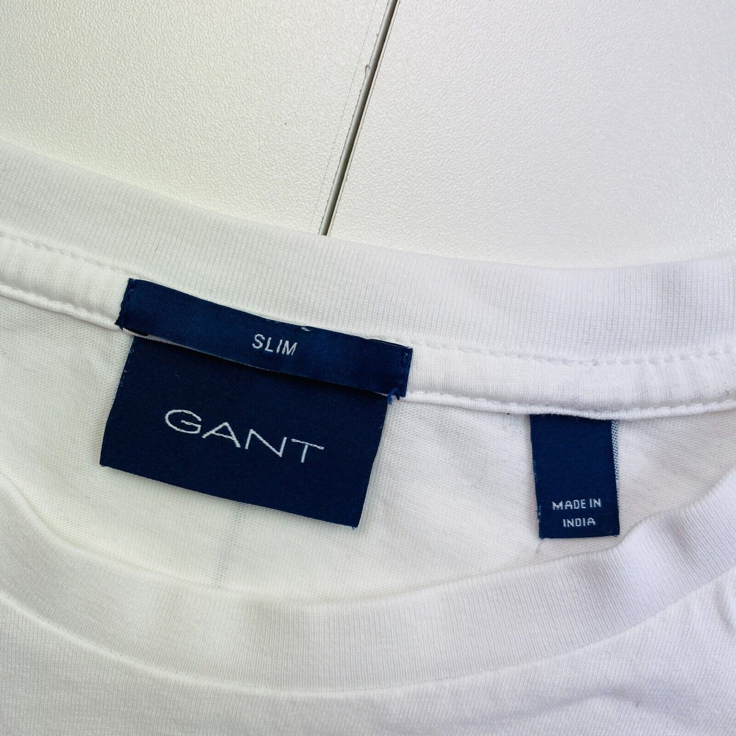 GANT White Original Slim Fit Crew Neck T Shirt Size M