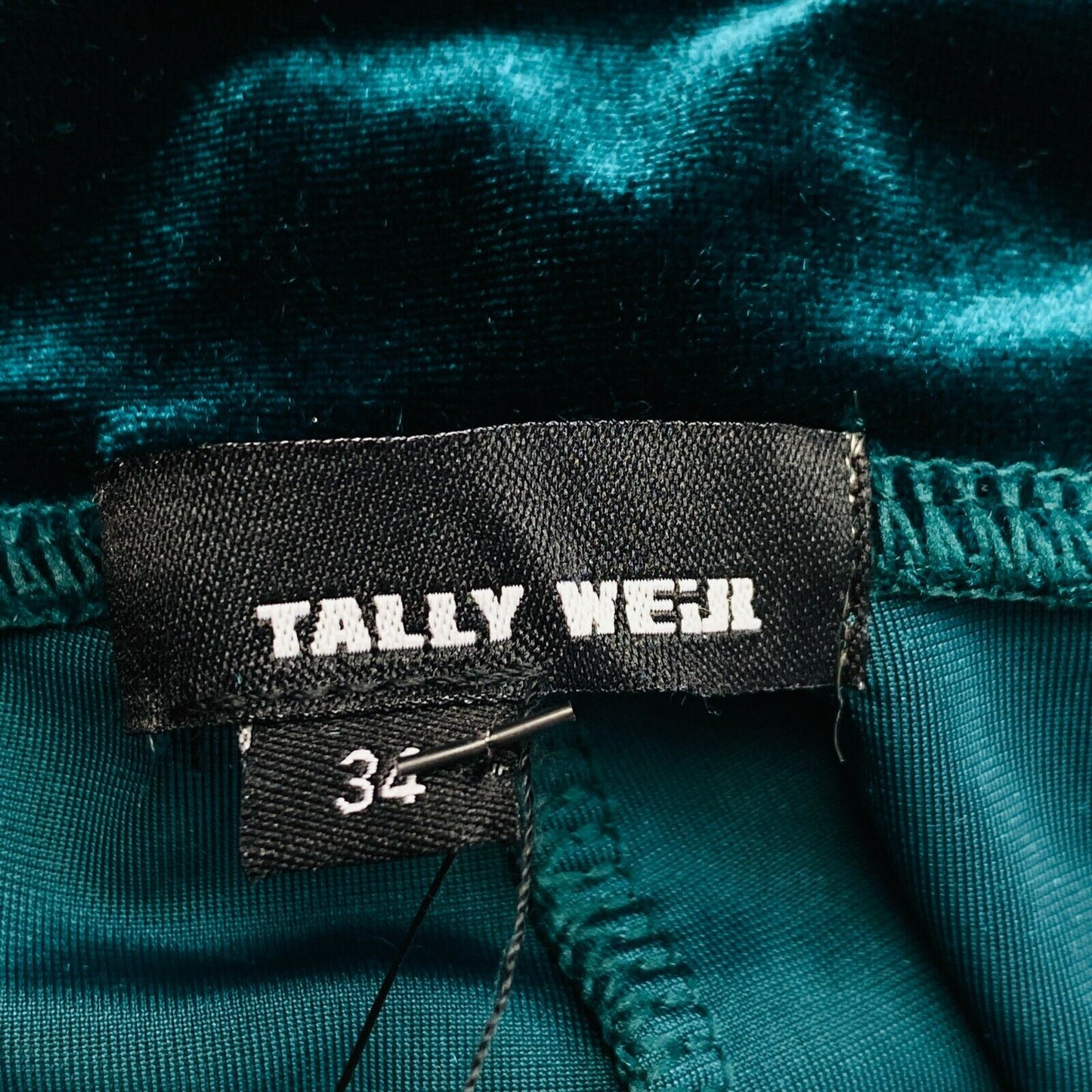 TALLY WEIJL Dark Green Velour Jegging Pants Trousers Size EU 34 UK 6 US 4