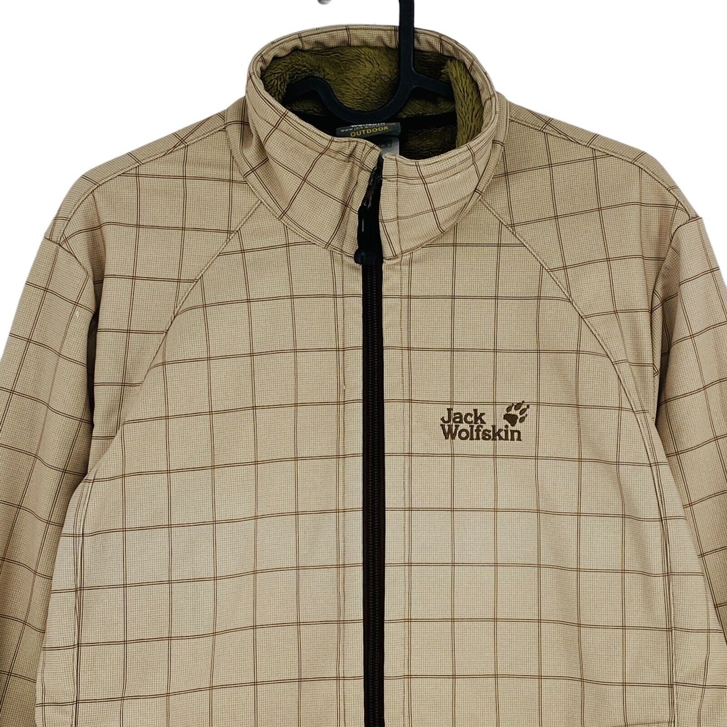 Jack Wolfskin Stormlock Softshell Check Beige Jacket Size L