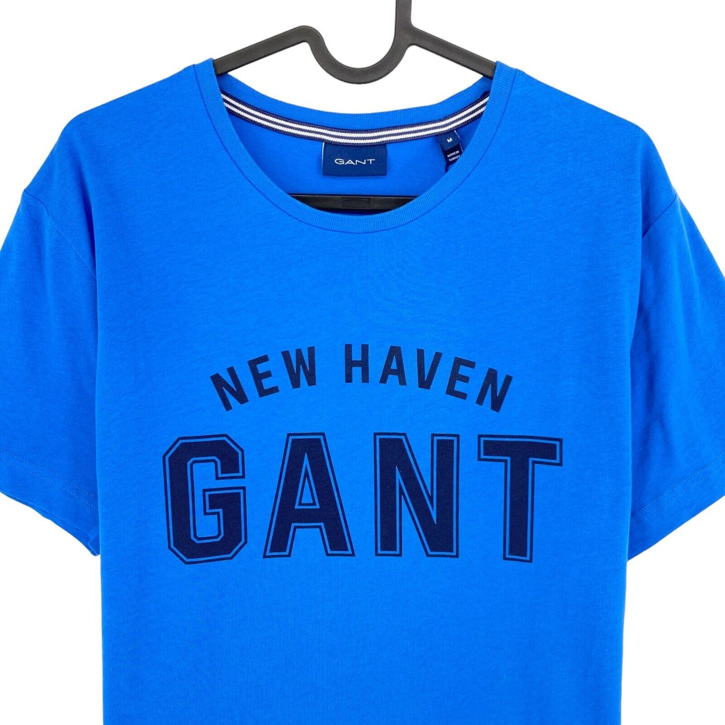 GANT T-Shirt mit Rundhalsausschnitt und Logo, Blau, Größe M