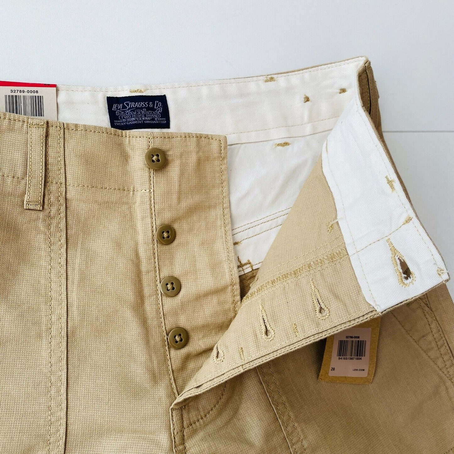 Levi's Beige Mens Loose Fit Utility Cargo Shorts W28