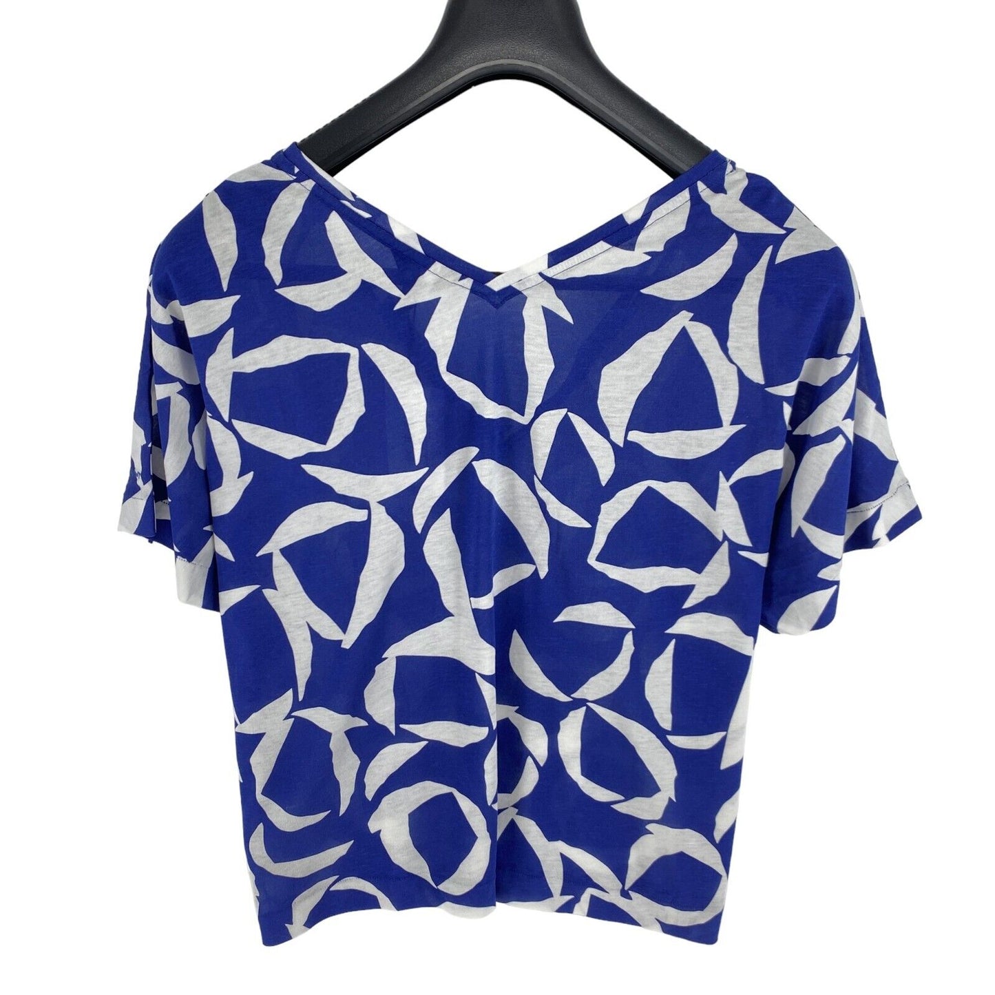 GANT Blue Crescent Bloom V Neck Blouse Size L