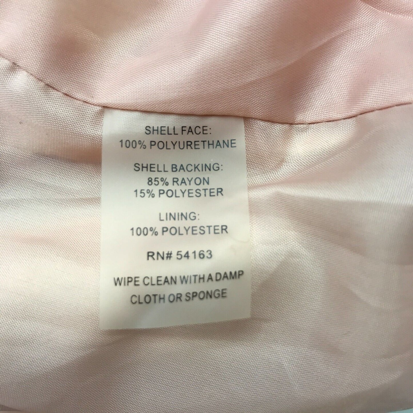 CALVIN KLEIN Light Pink Faux Leather Jacket Coat Size M