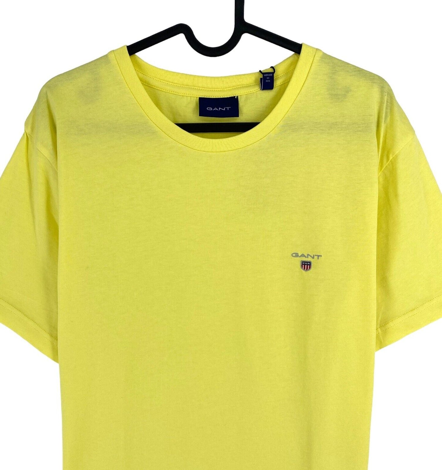 GANT Men Clear Yellow Original Crew Neck Short Sleeves T Shirt Size M