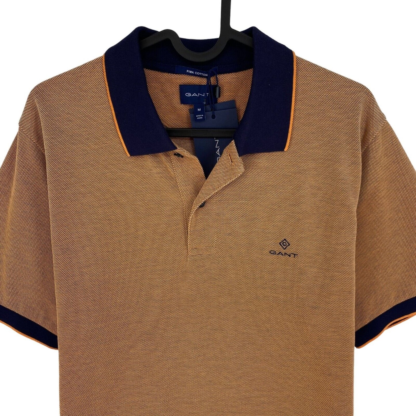 GANT Dark Orange 4-Col Oxford Pique Rugger Polo Shirt Size M