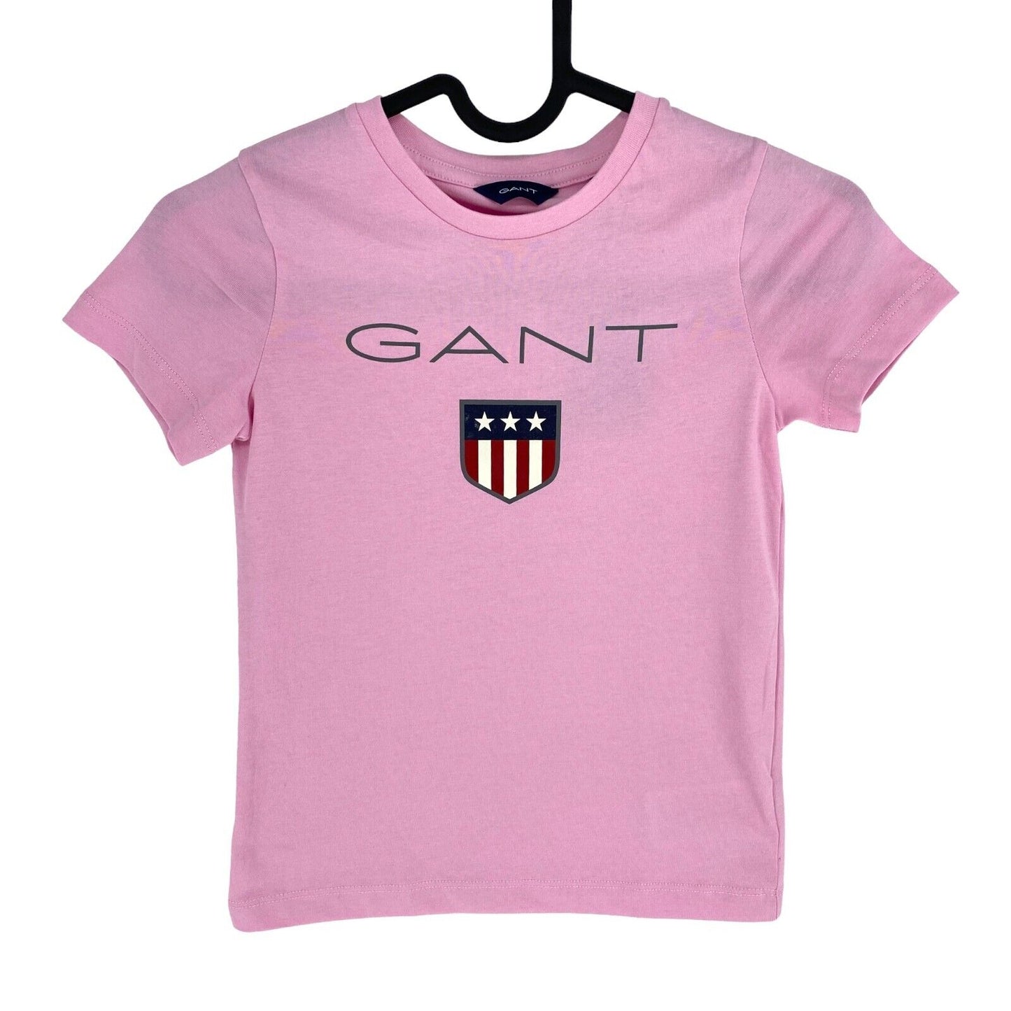 GANT Girls Pink Shield Crew Neck T-Shirt Size 5-6 Years 110/116 cm