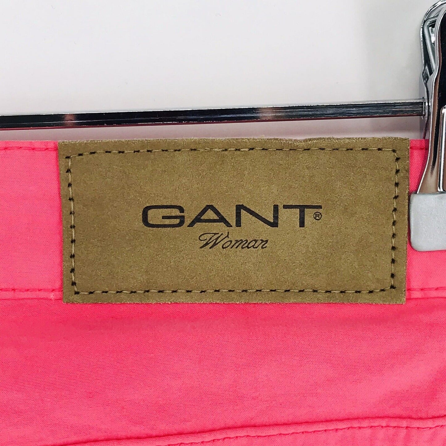 €115 GANT Women Pink Stretch Regular Bootcut Fit Chino Pants Trousers W29 L32