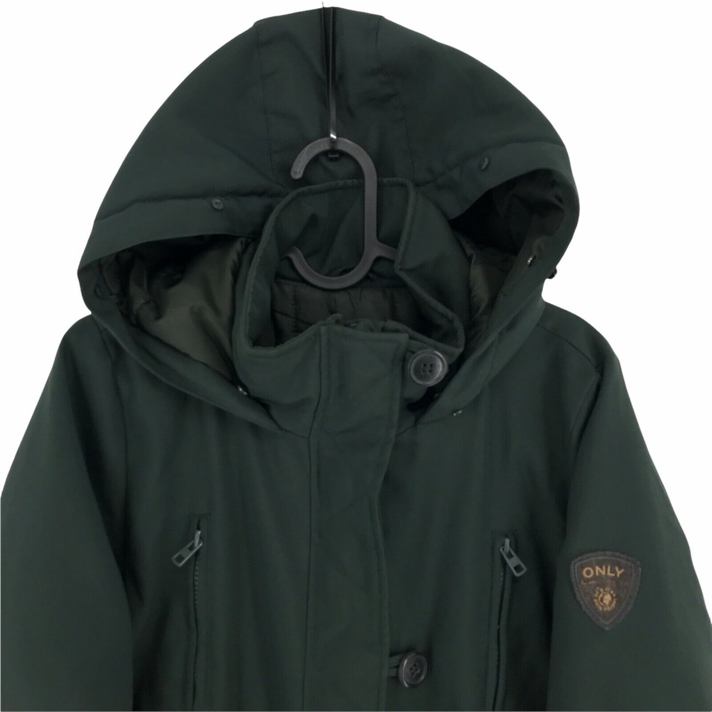 ONLY Dark Green Hooded Padded Jacket Coat Size XS