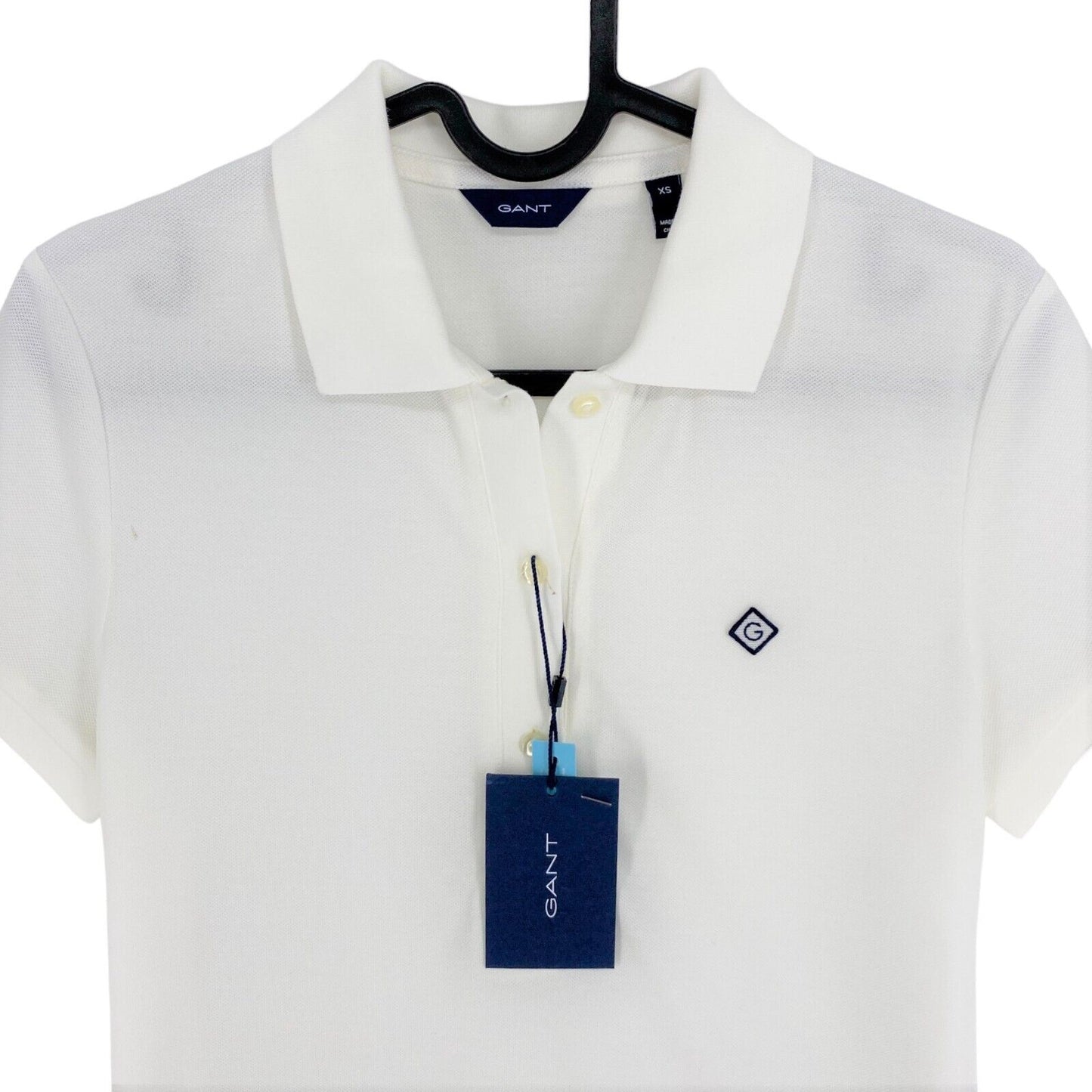 GANT White Icon G Short Sleeves Pique Polo Shirt Size XS