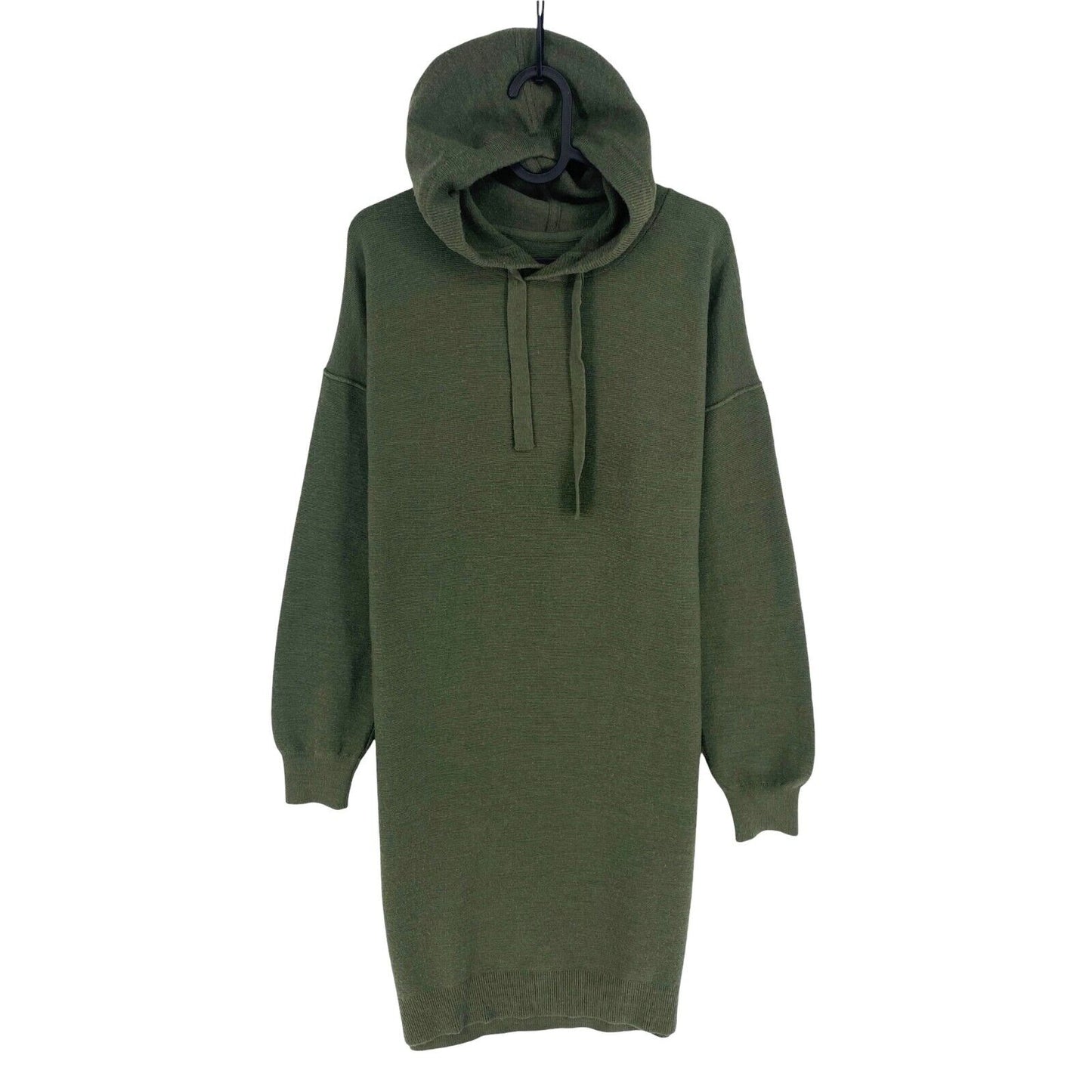 CAMEL ACTIVE Dark Green Long Sleeves Wool Blend Hoodie Dress Size S